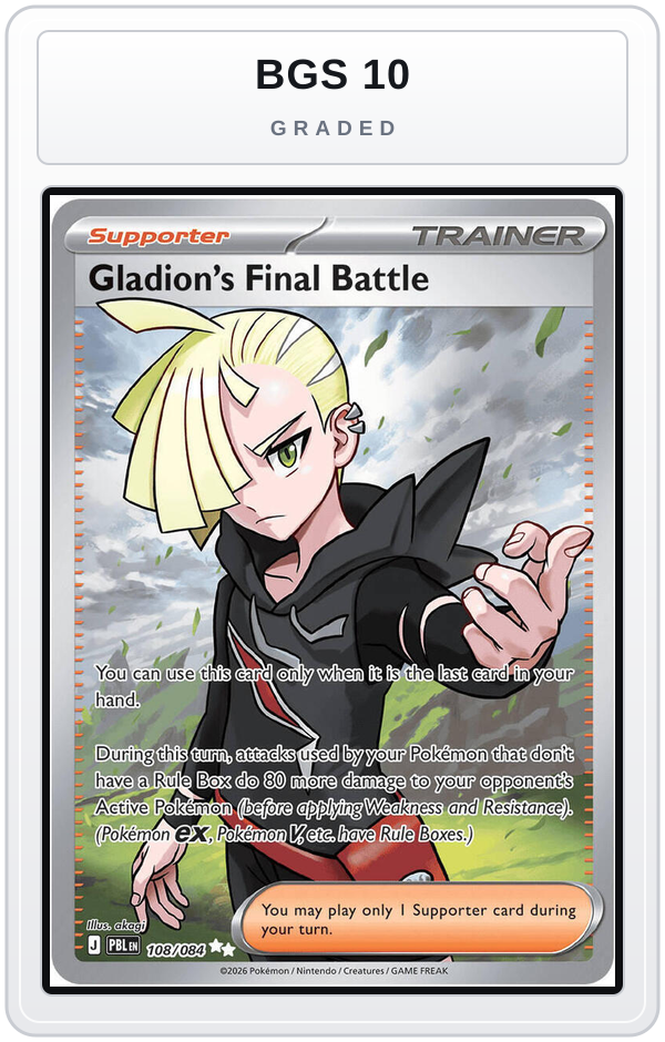 Graded - Gladion's Final Battle - 108/084 — BGS 10 graded overlay