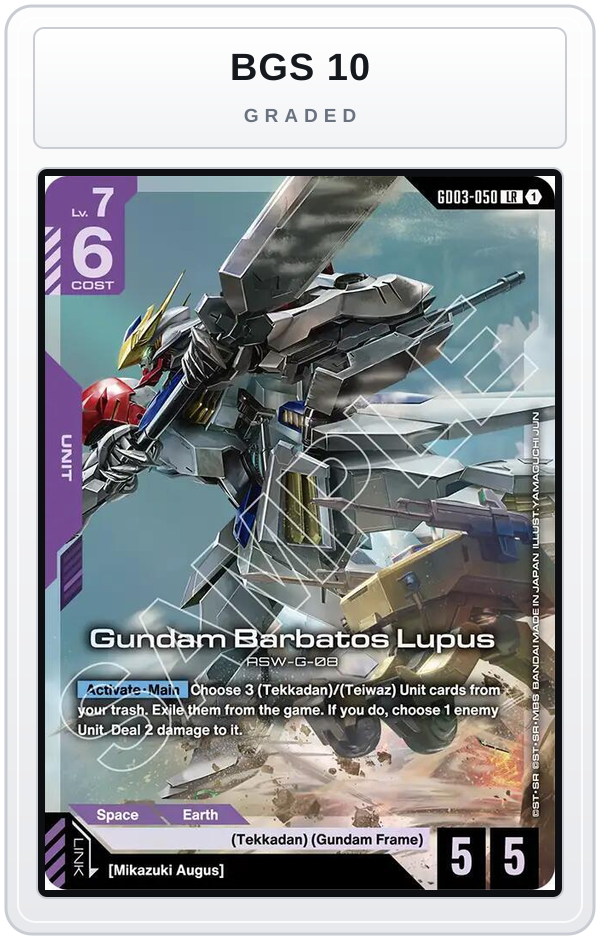 Graded - Gundam Barbatos Lupus — BGS 10 graded overlay