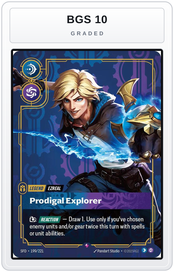 Graded - Ezreal - Prodigal Explorer — BGS 10 graded overlay