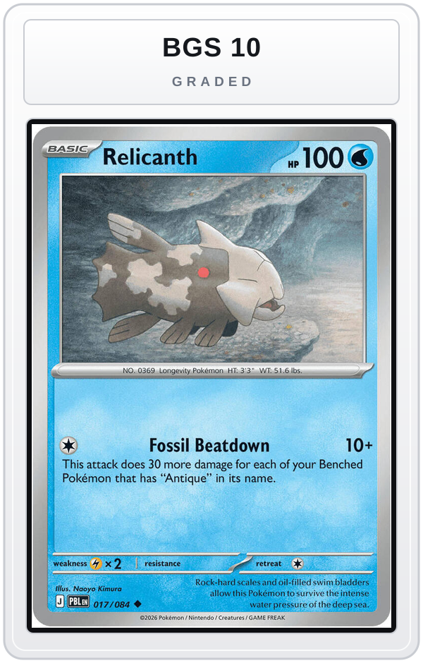 Graded - Relicanth — BGS 10 graded overlay