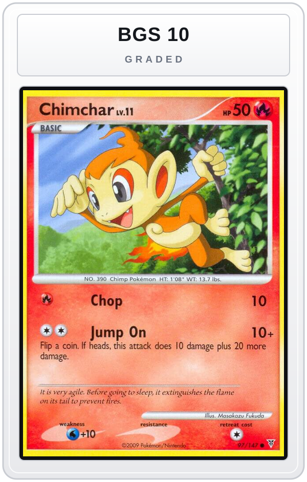 Graded - Chimchar — BGS 10 graded overlay