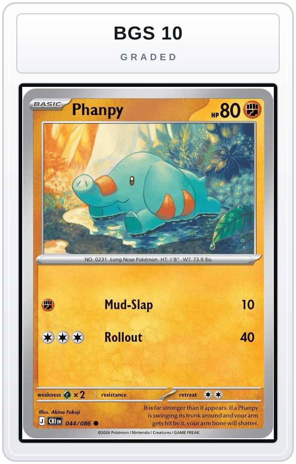 Graded - Phanpy — BGS 10 graded overlay