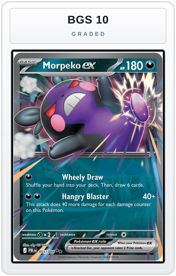 Graded - Morpeko ex - 055/084 — BGS 10 graded overlay