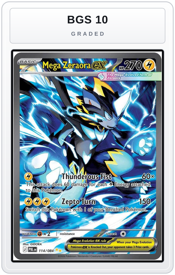 Graded - Mega Zeraora ex - 114/084 — BGS 10 graded overlay