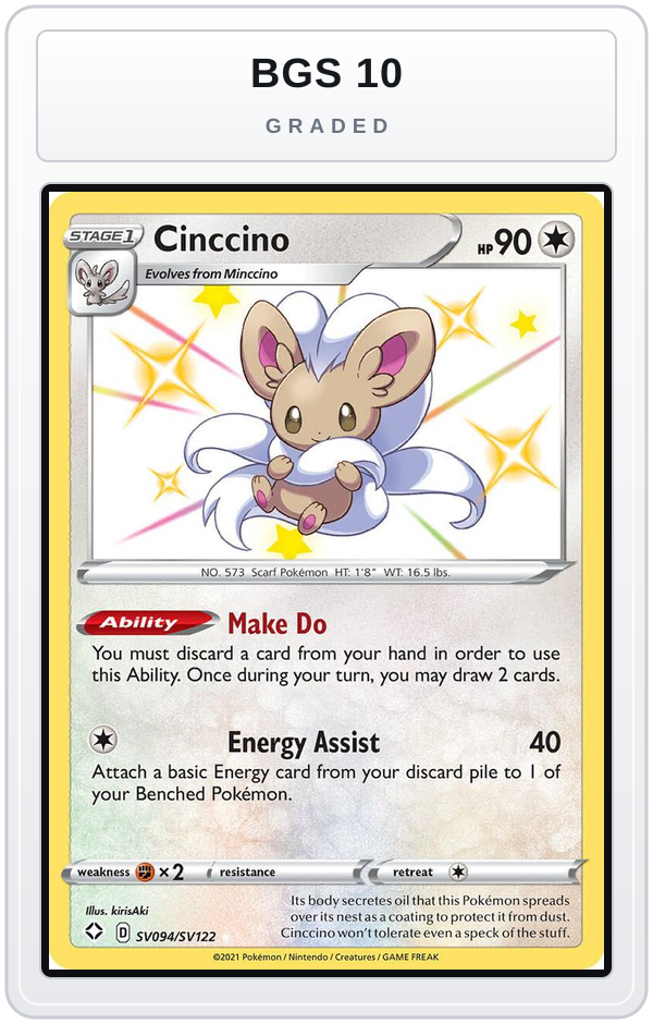 Graded - Cinccino — BGS 10 graded overlay