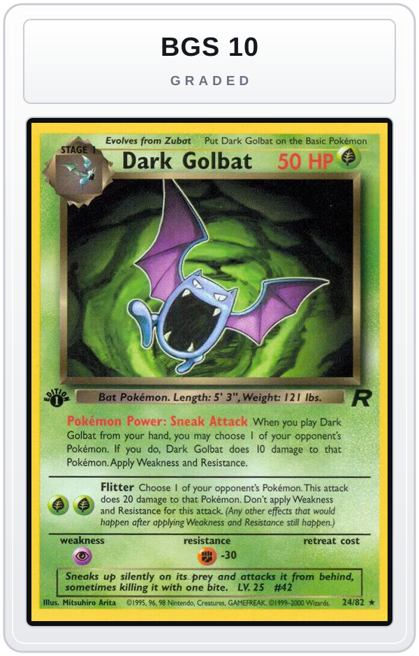 Graded - Dark Golbat (24) — BGS 10 graded overlay
