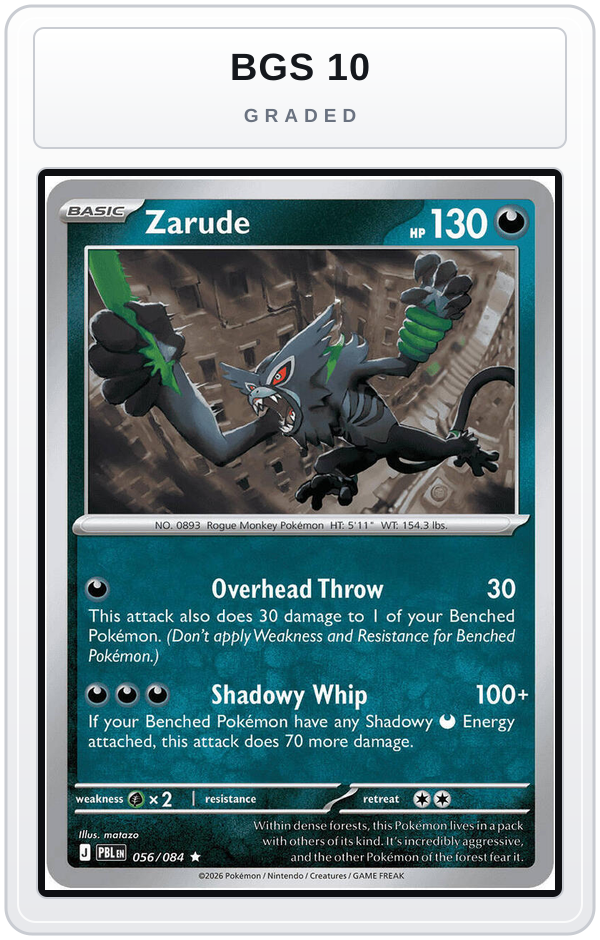 Graded - Zarude — BGS 10 graded overlay