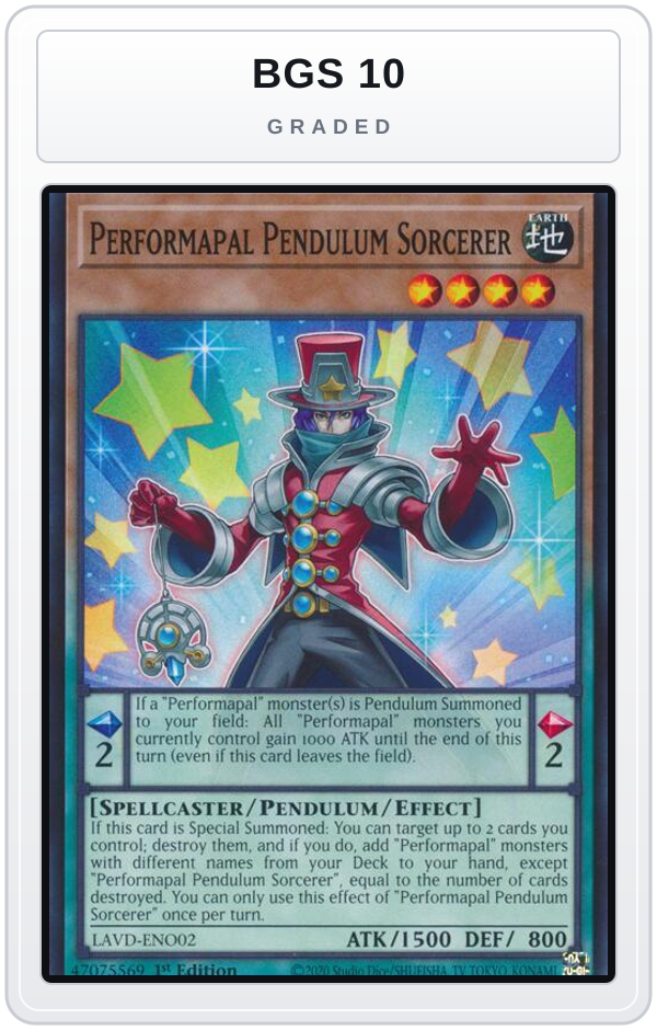 Graded - Performapal Pendulum Sorcerer — BGS 10 graded overlay