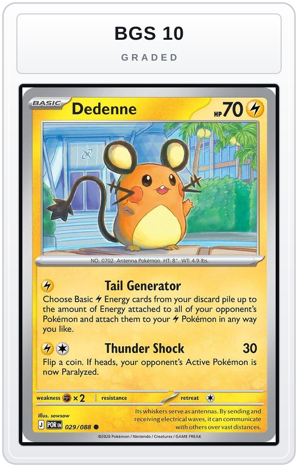Graded - Dedenne - 029/088 — BGS 10 graded overlay