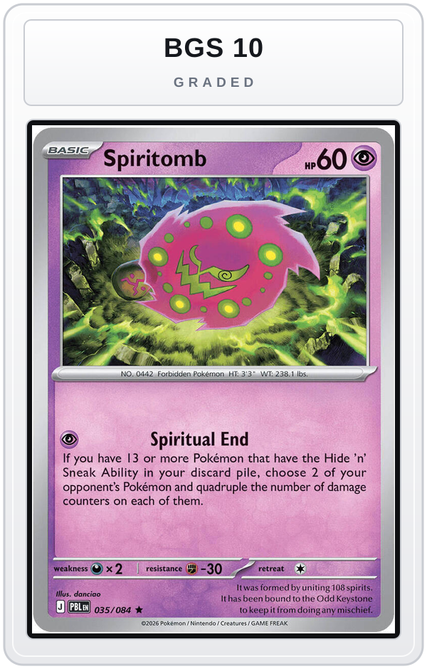 Graded - Spiritomb — BGS 10 graded overlay