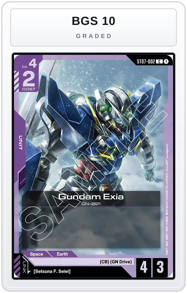 Graded - Gundam Exia (ST07-002) — BGS 10 graded overlay