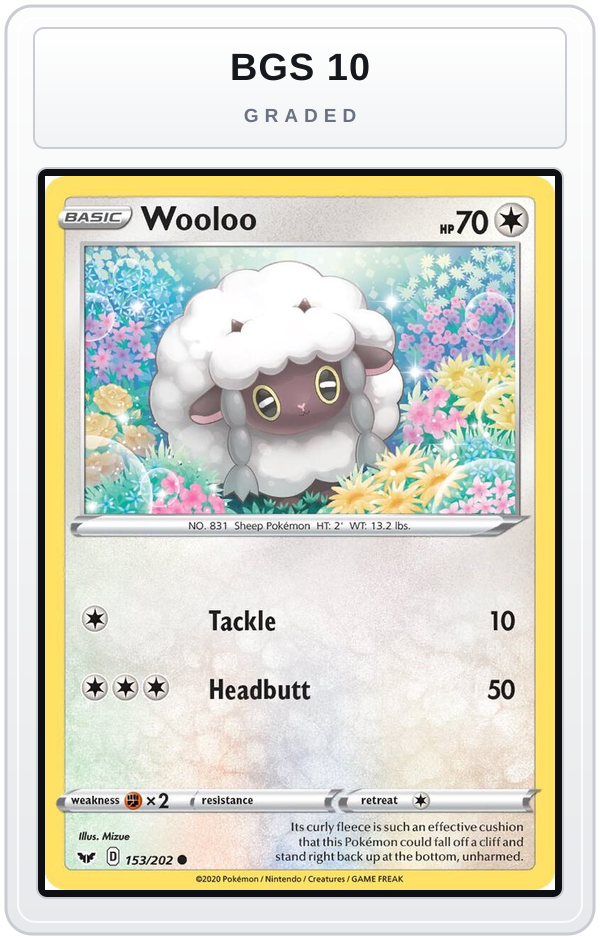 Graded - Wooloo (153) — BGS 10 graded overlay