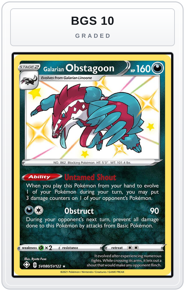 Graded - Galarian Obstagoon — BGS 10 graded overlay