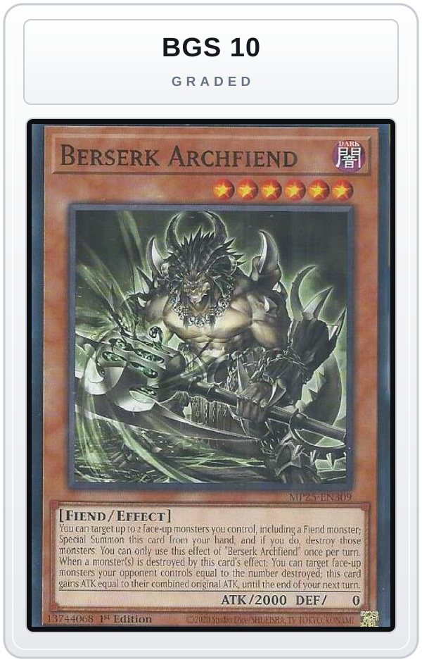 Graded - Berserk Archfiend — BGS 10 graded overlay