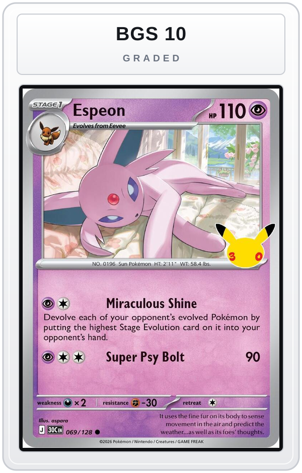 Graded - Espeon — BGS 10 graded overlay