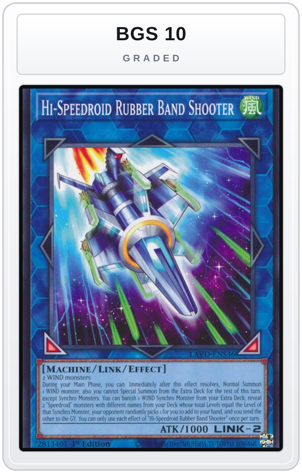 Graded - Hi-Speedroid Rubber Band Shooter — BGS 10 graded overlay
