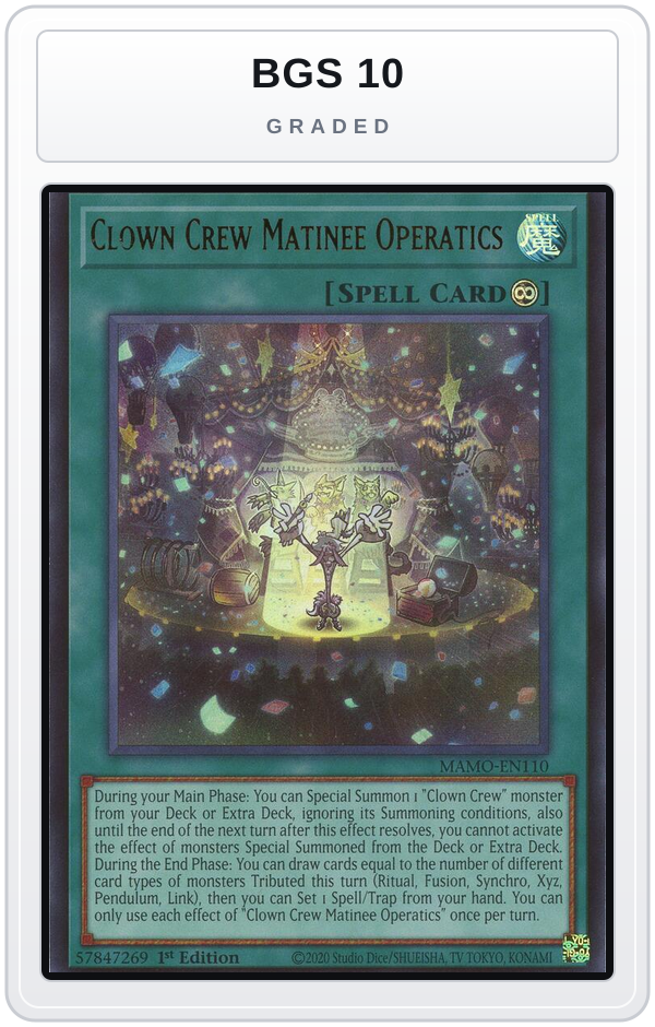 Graded - Clown Crew Matinee Operatics — BGS 10 graded overlay