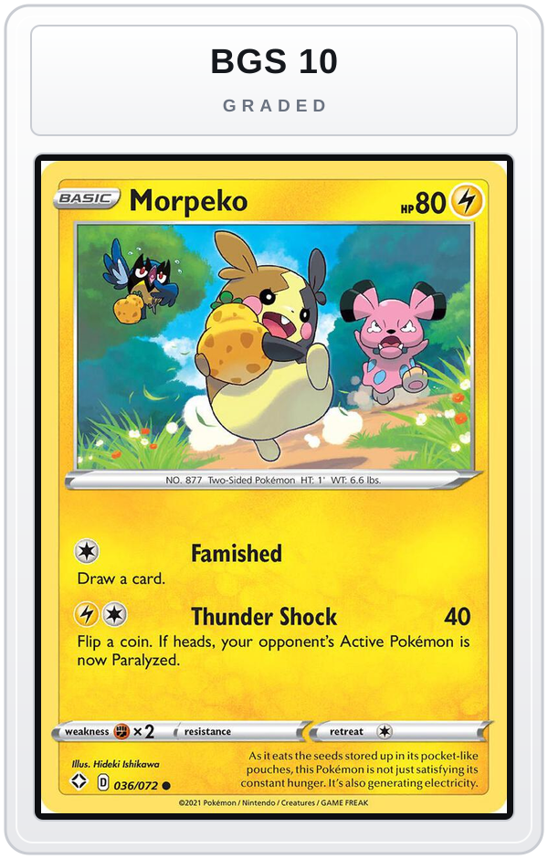 Graded - Morpeko (036) — BGS 10 graded overlay
