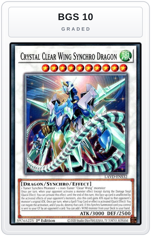 Graded - Crystal Clear Wing Synchro Dragon — BGS 10 graded overlay