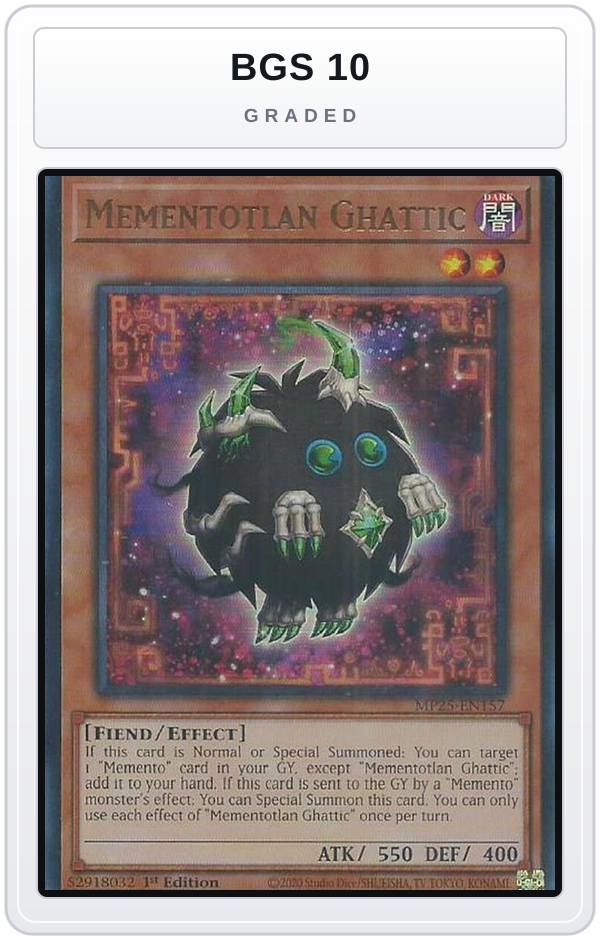 Graded - Mementotlan Ghattic — BGS 10 graded overlay