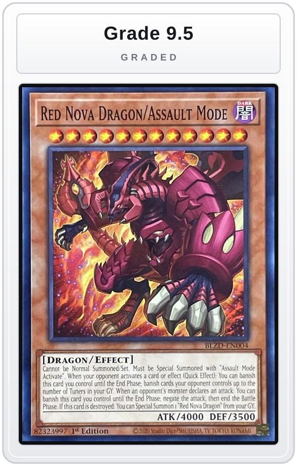 Graded - Red Nova Dragon/Assault Mode — Grade 9.5 graded overlay