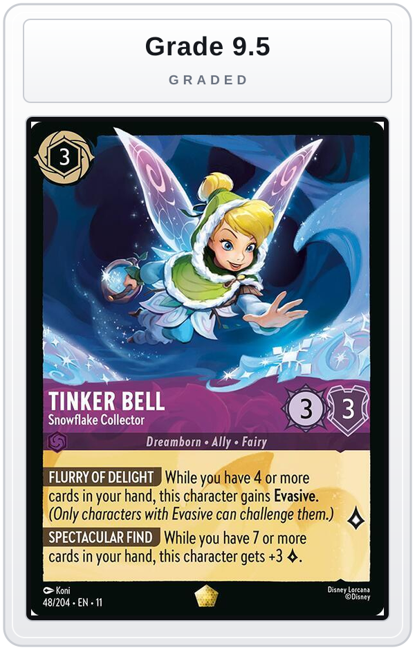Graded - Tinker Bell - Snowflake Collector — Grade 9.5 graded overlay