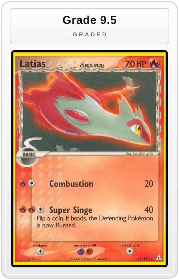 Graded - Latias - 21/110 — Grade 9.5 graded overlay