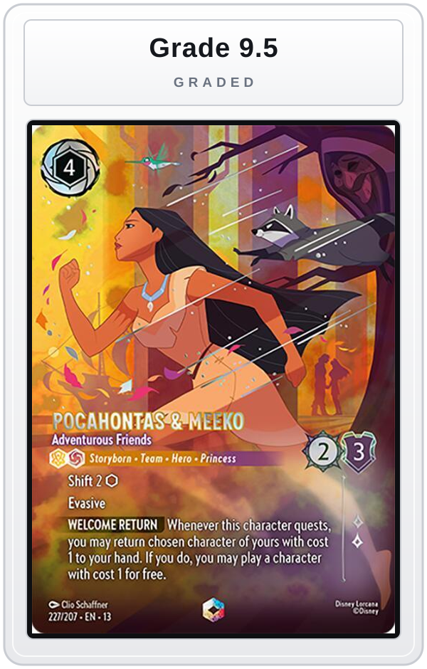 Graded - Pocahontas & Meeko - Adventurous Friends (Enchanted) — Grade 9.5 graded overlay