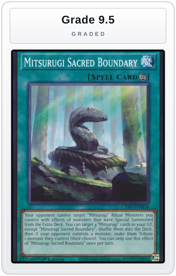 Graded - Mitsurugi Sacred Boundary — Grade 9.5 graded overlay