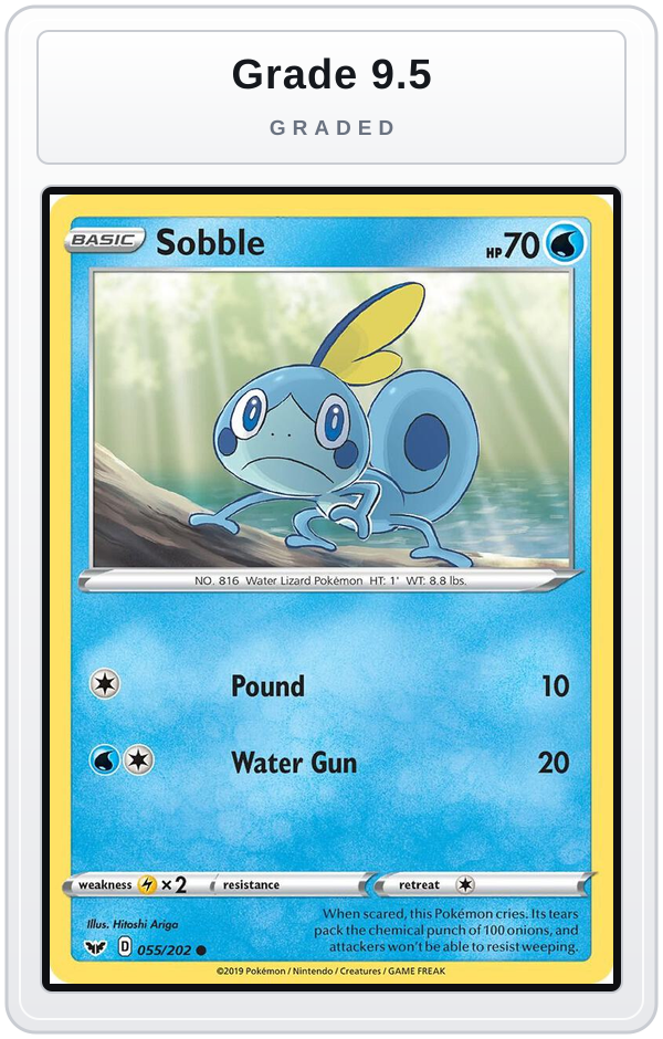 Graded - Sobble (055) — Grade 9.5 graded overlay