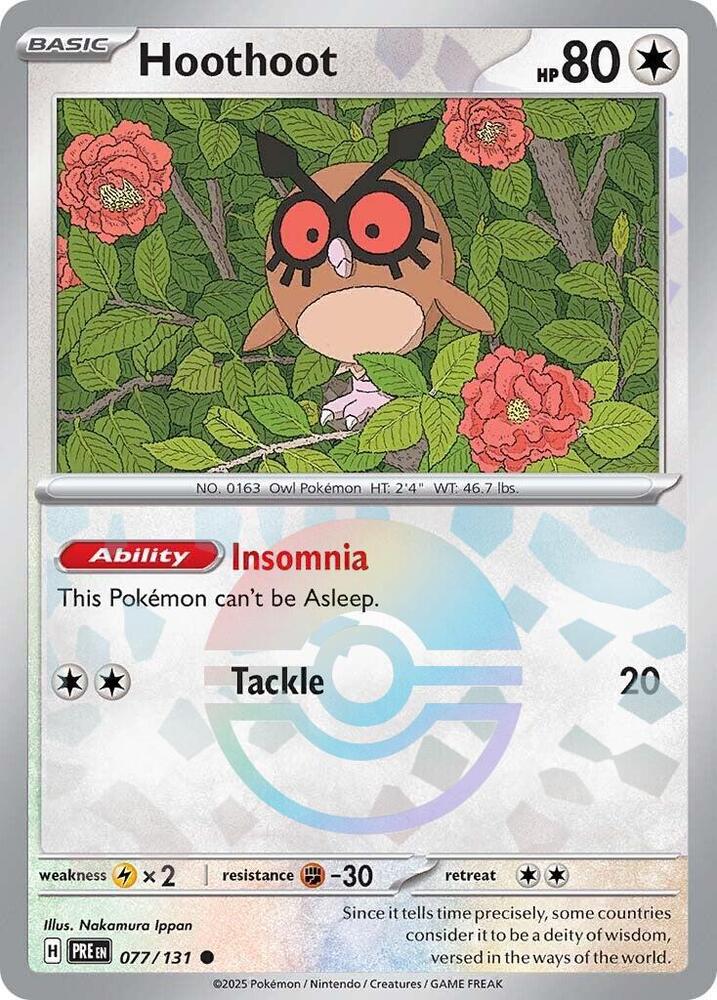 Hoothoot (077/131) (Poke Ball Pattern) [Scarlet & Violet: Prismatic Evolutions]