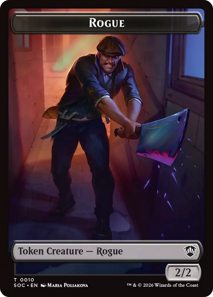 Spirit (0025) // Rogue Double-Sided Token [Secrets of Strixhaven Commander Tokens]