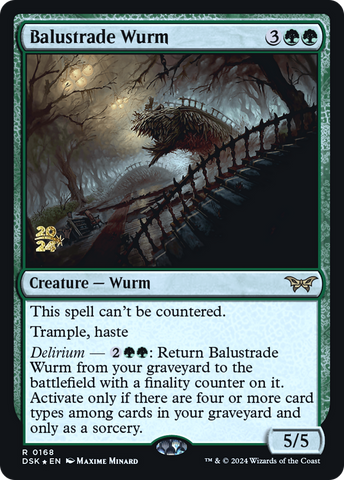 Balustrade Wurm [Duskmourn: House of Horror Prerelease Promos]