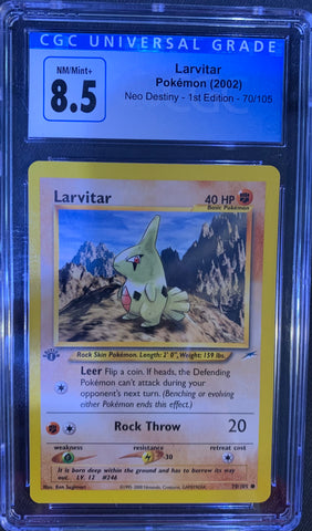 Larvitar 1st Edition Neo Destiny (70/105) - CGC 8.5