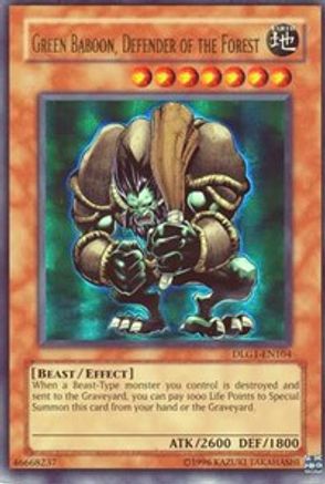 Green Baboon, Defender of the Forest [DLG1-EN104] Ultra Rare
