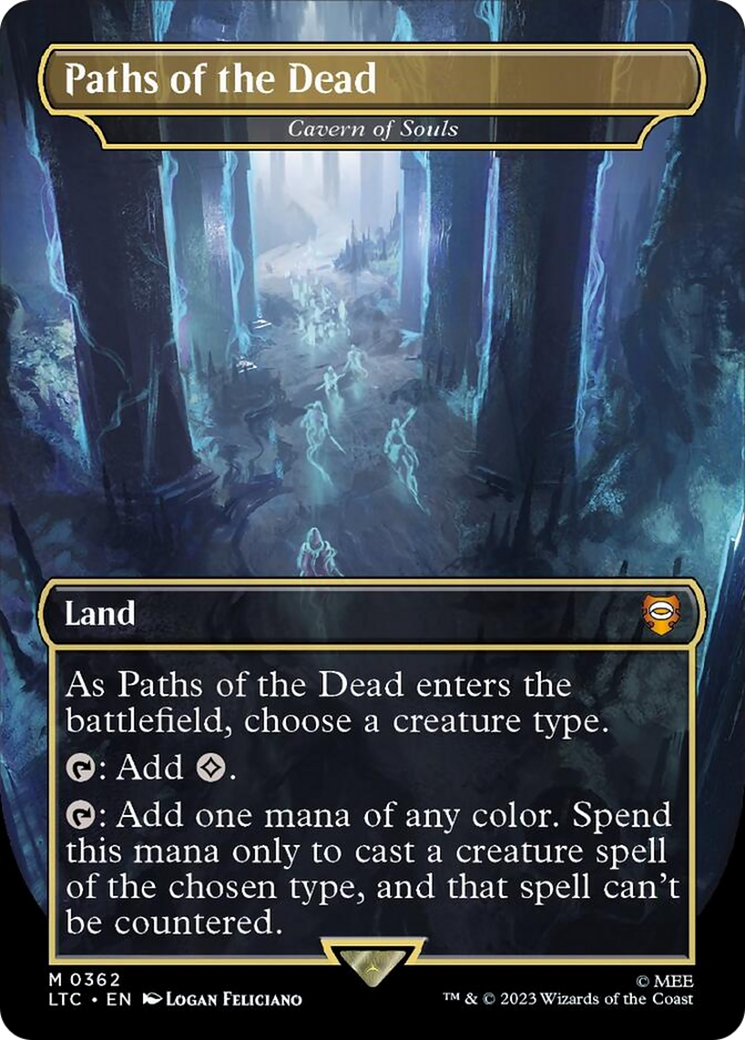 Paths of the Dead - Cavern of Souls (Borderless) (Surge Foil Realms and Relics) [The Lord of the Rings: Tales of Middle-Earth Commander]