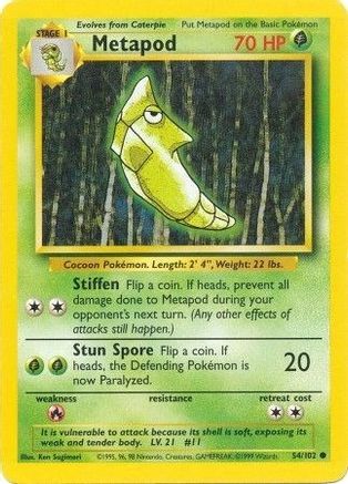 Metapod (54/102) [Base Set Unlimited]