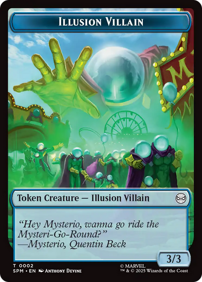 Spider // Illusion Villain Double-Sided Token [Marvel's Spider-Man Tokens]