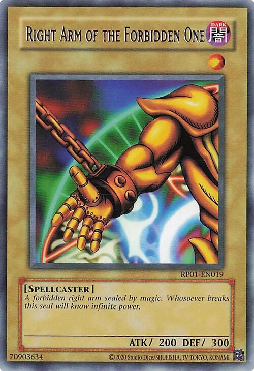 Right Arm of the Forbidden One [RP01-EN019] Rare