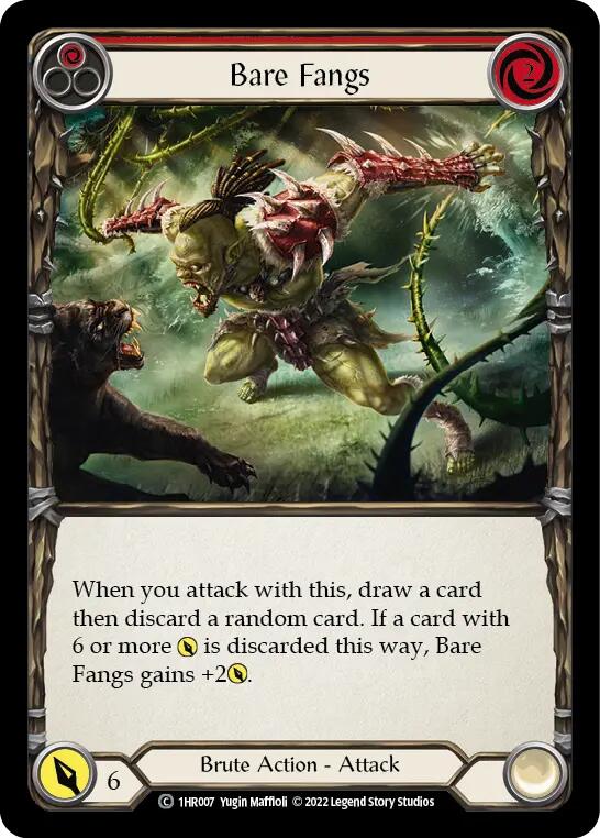 Bare Fangs (Red) [1HR007] (Historic Pack 1 Blitz Deck Rhinar)