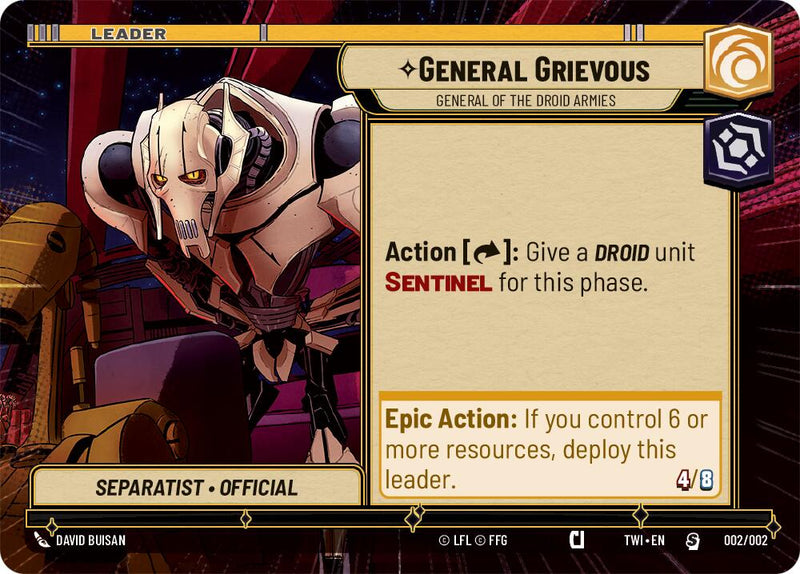 General Grievous - General of the Droid Armies (002/002) (Hyperspace) (Prerelease Promos) (002/002) [Twilight of the Republic Promos]