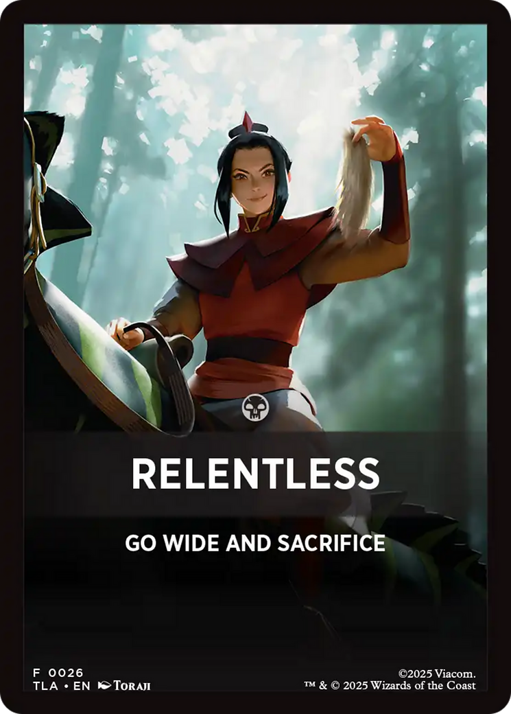 Relentless Theme Card [Avatar: The Last Airbender Tokens]