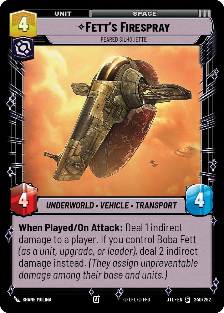 Fett's Firespray - Feared Silhouette (240/262) (240/257) [Jump to Lightspeed]
