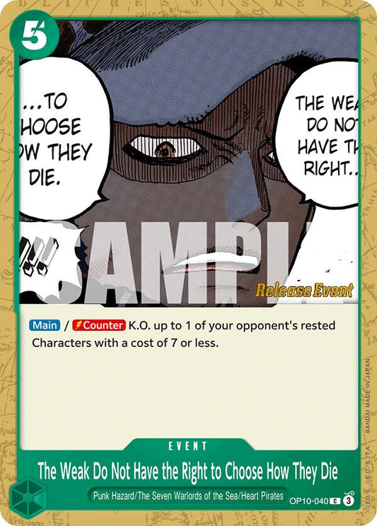 The Weak Do Not Have the Right to Choose How They Die [Royal Blood Release Event Cards]