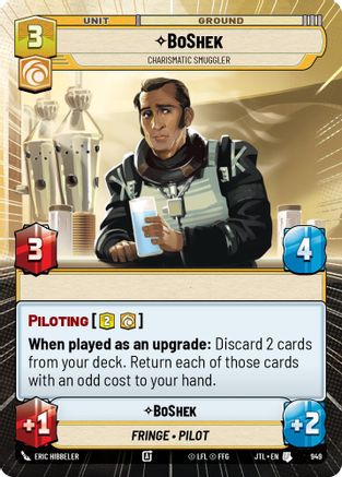 BoShek - Charismatic Smuggler (949) (Hyperspace Foil) (949) [Jump to Lightspeed]