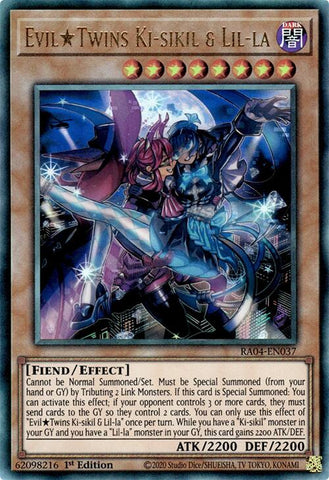 EvilTwins Ki-sikil & Lil-la [RA04-EN037] Prismatic Ultimate Rare
