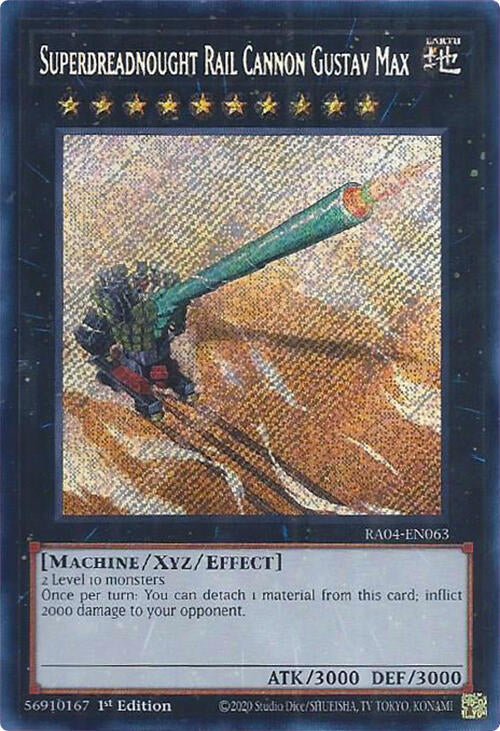 Superdreadnought Rail Cannon Gustav Max [RA04-EN063] Secret Rare