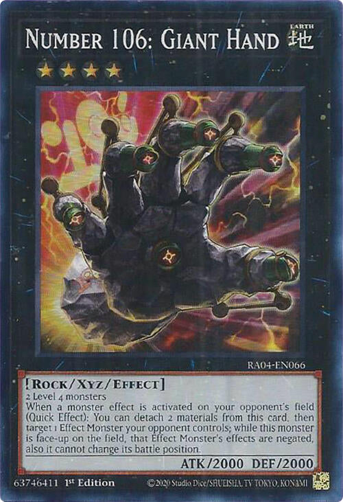 Number 106: Giant Hand [RA04-EN066] Super Rare