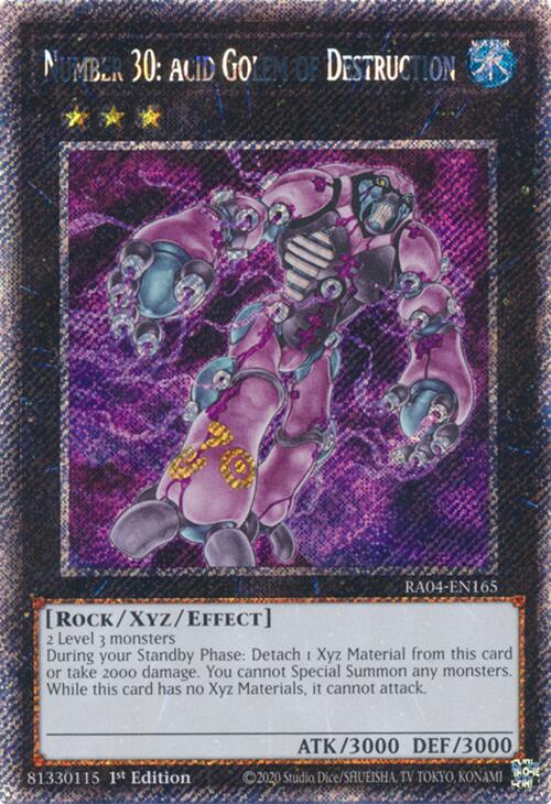 Number 30: Acid Golem of Destruction [RA04-EN165] Platinum Secret Rare