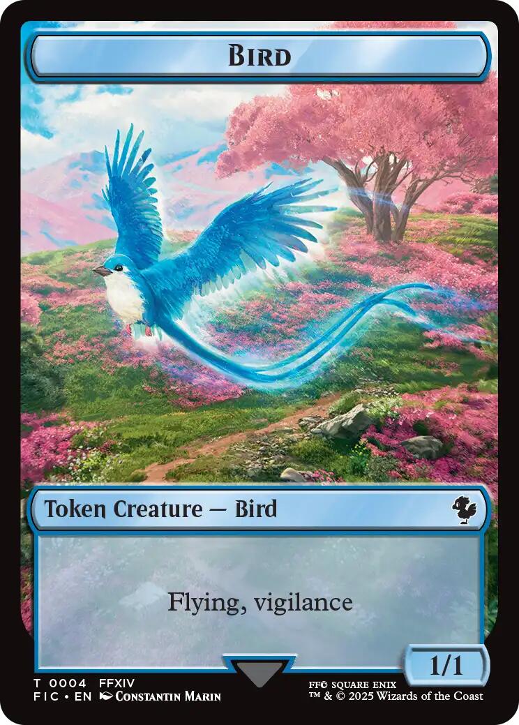 Bird // Hero (0004) Double Sided Token [FINAL FANTASY Commander Tokens]